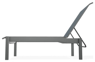 Leeward Sling Stackable Outdoor Chaise Lounge, Nimbus Ocean/Graphite