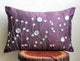 Purple Rectangular Pillow Covers 12"x26" Silk, Plum Bling