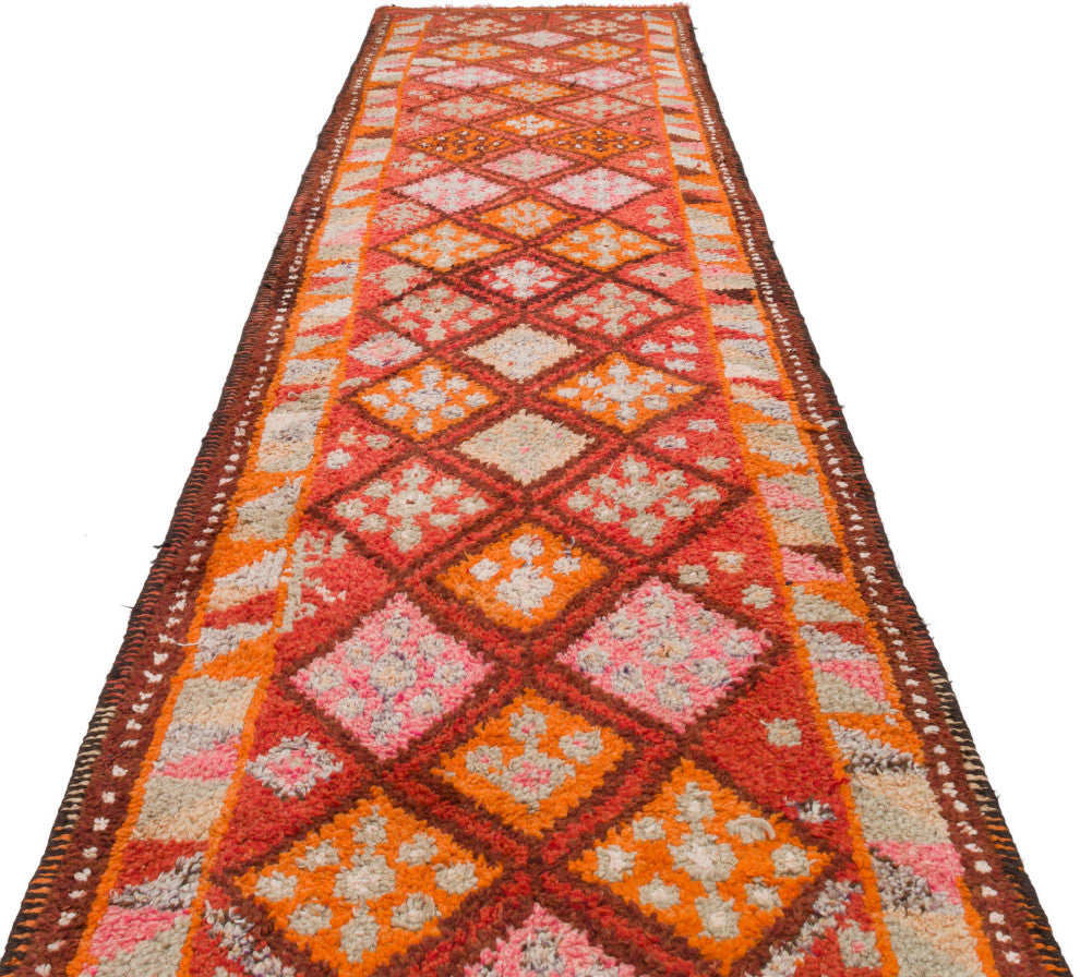 Vintage Turkish Runner Rug 3' 5" x 14' 3", 41 in. x 171 in.