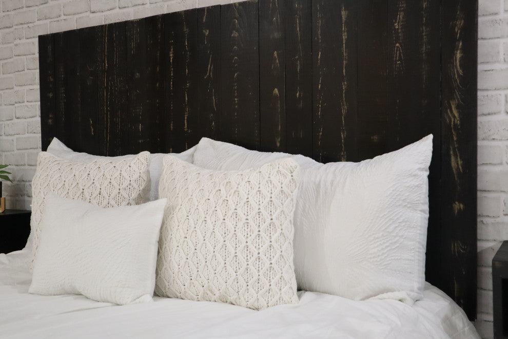 Handcrafted Headboard, Leaner Style, Black, Twin