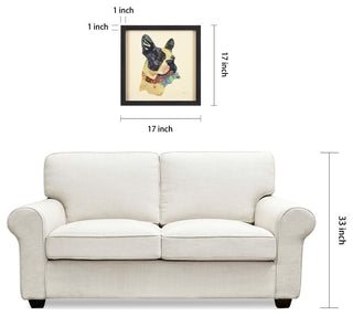 Boston Terrier Dog Dimensional Handmade Collage Wall Art Framed Under Glass