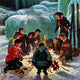 "Apres Ski Bonfire" Painting Print on Canvas by John Clymer