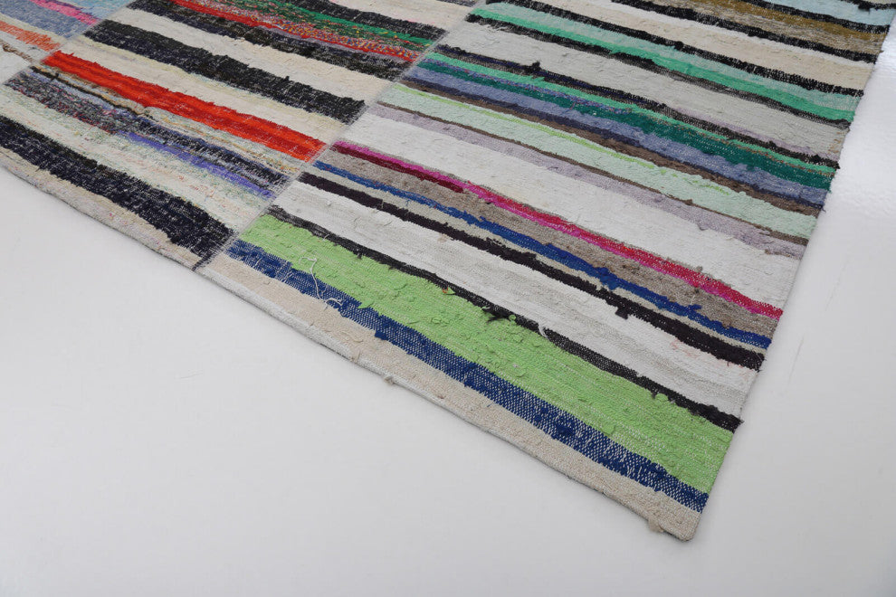 Rug N Carpet - Handmade Turkish 9' 9'' x 13' 2'' Rustic Patchwork Kilim Rug