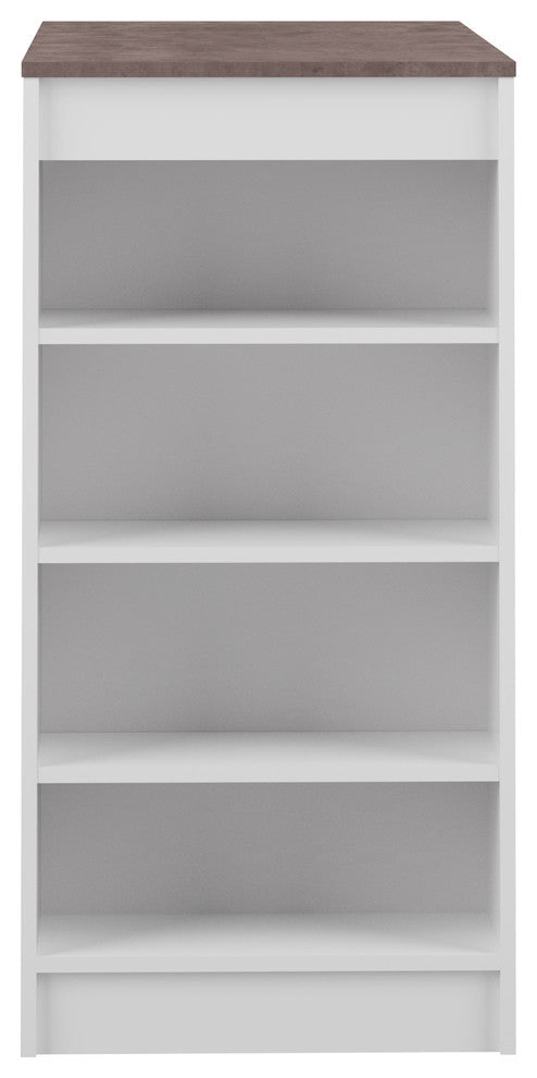 Aravis Dining Bar Table, White, Concrete