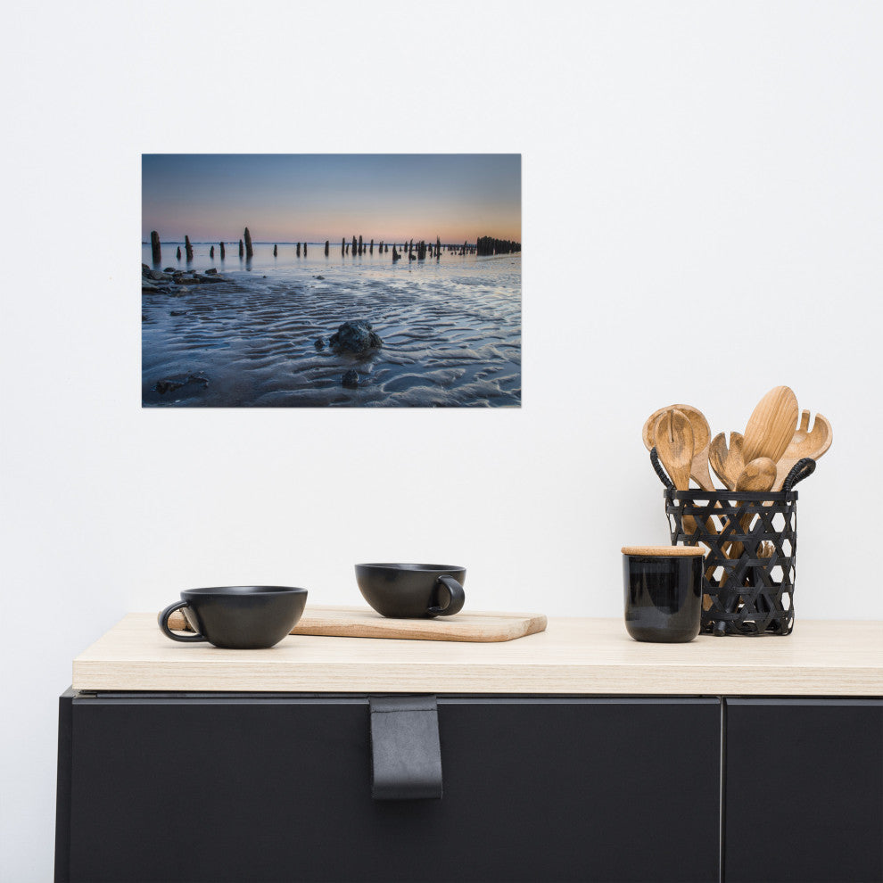 Low Tide At Battery Landscape Photo, Beach Unframed Wall Art Print, 12" X 18"