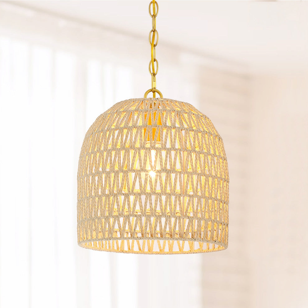 1-Light Gold Bohemian Island Pendant Light
