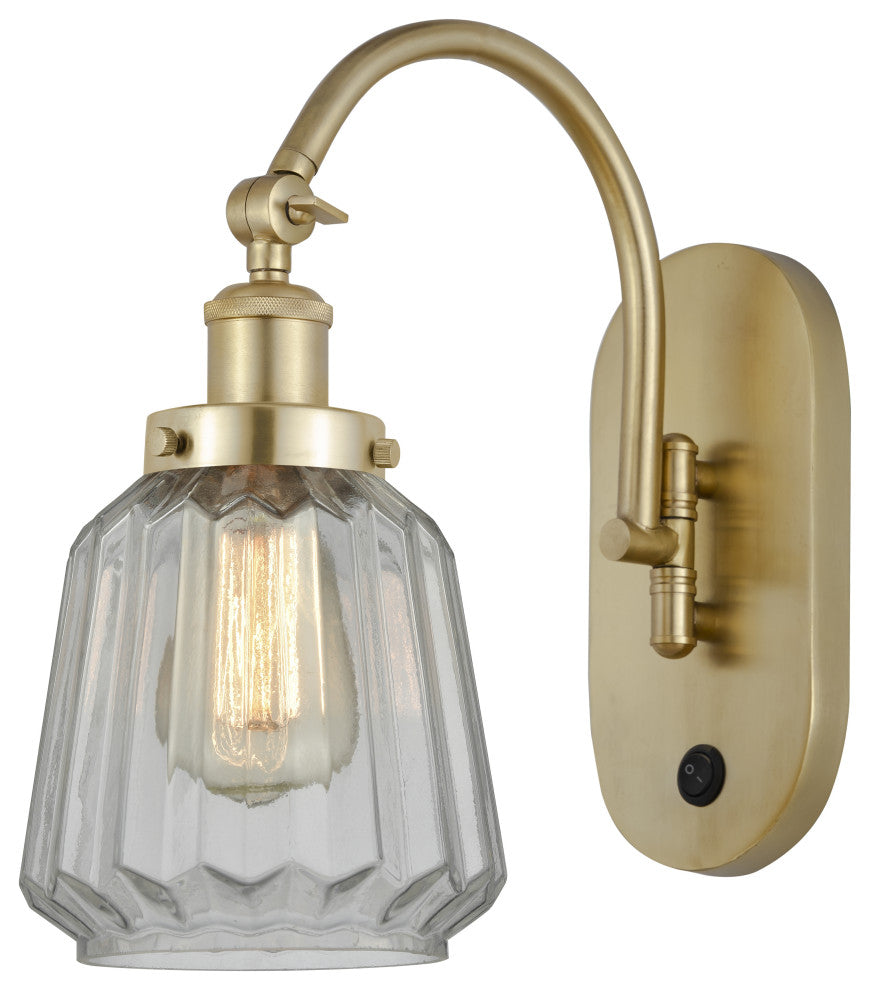 Innovations 918-1W-SG-G142-LED 1-Light Sconce, Satin Gold