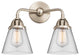 Small Cone Bath Vanity Light, Brushed Satin Nickel, Clear, Clear
