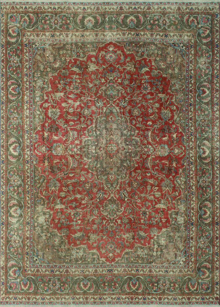 Vintage Distressed Markell Red Rug