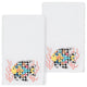 Linum Home Turkish Cotton Feliz 2-Piece Embellished Hand Towel Set, White