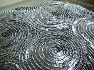 Euro Pillows Silver Euro Deco Pillow Art Silk 24x24 Sequins, All Eyes On Silver