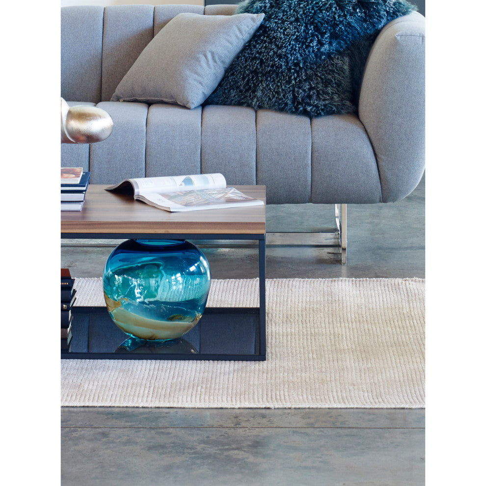 Contemporary Mystic Blue Vase Globe - Blue
