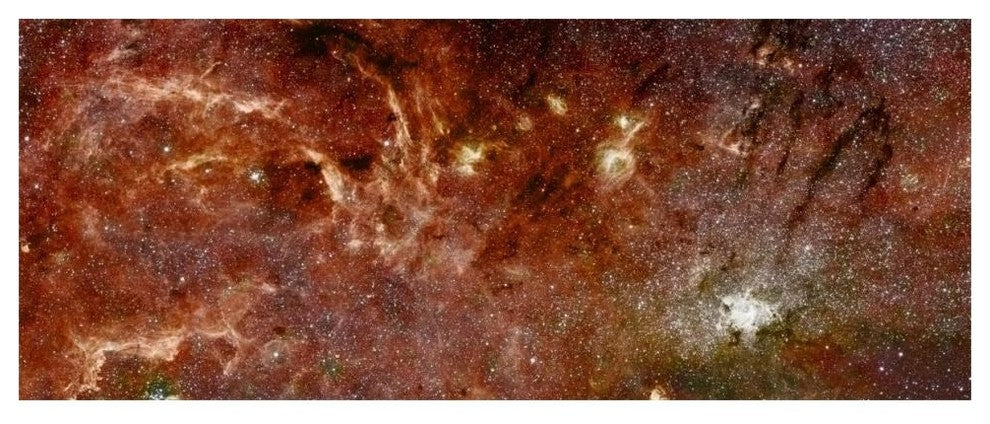 "HST-Spitzer Composite of Galactic Center" Digital Paper Print by NASA, 62"x26"