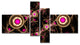 Purple 3D Surreal Abstract Design, Abstract Canvas Art Print, 60"x32", 4 panels