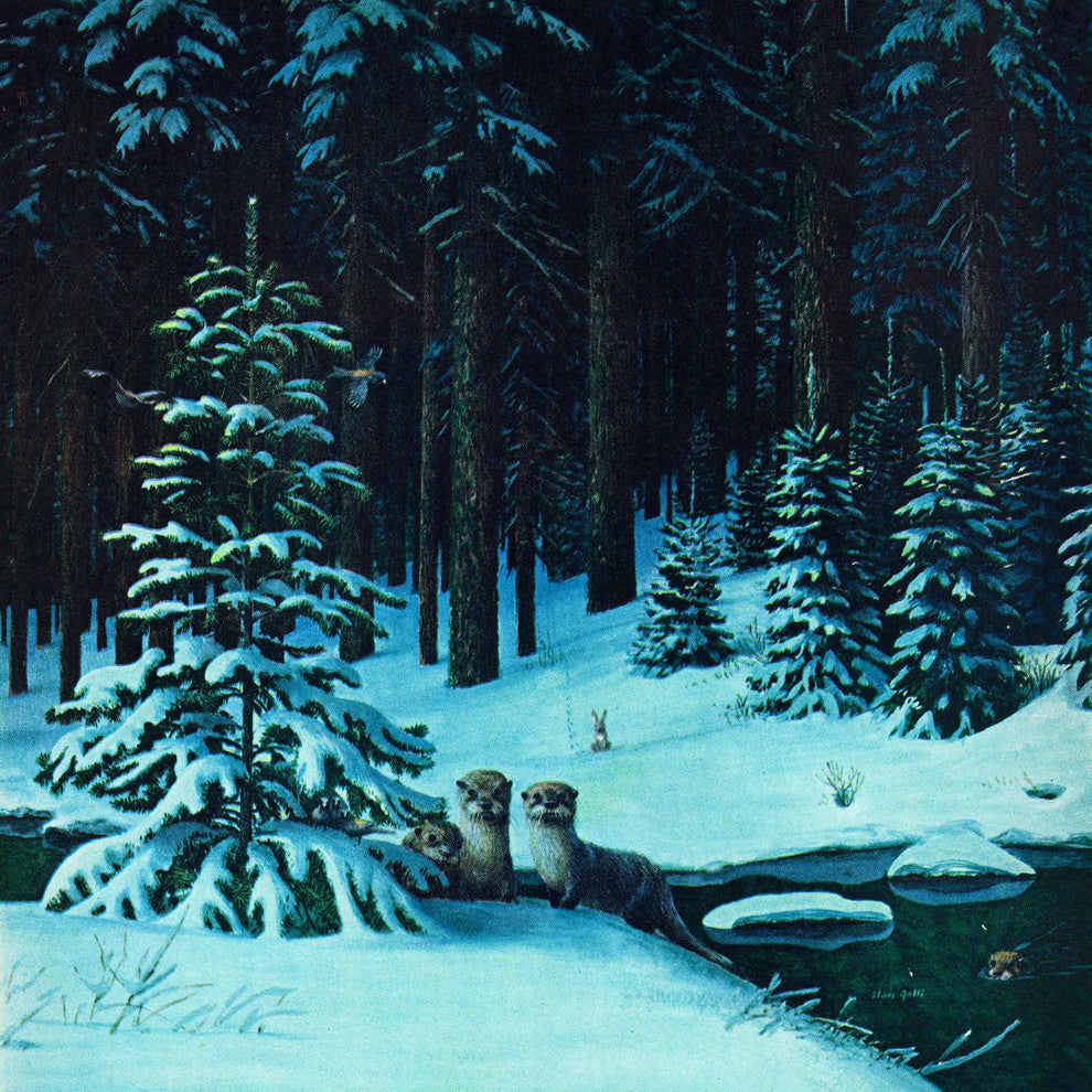 "Christmas Forest" Painting Print on Wrapped Canvas