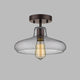 Ironclad  1-Light Rubbed Bronze Semi-Flush Ceiling Fixture