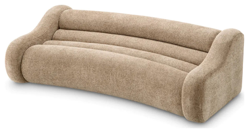 Beige Curved Sofa, Eichholtz Carbone