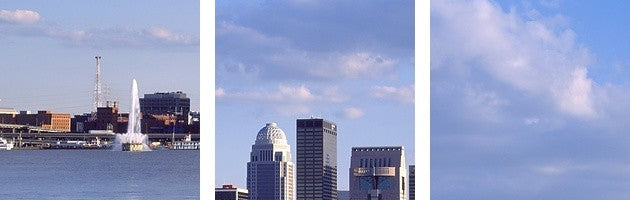 "Louisville KY" Canvas Art, 36"x12"x1.25"