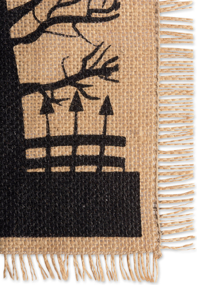 DII Haunted House Print Burlap Placemat, Set of 4