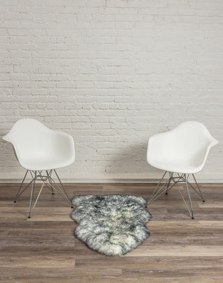 Milan Shearling Single Sheepskin Rug 2'x3', Gray Mist