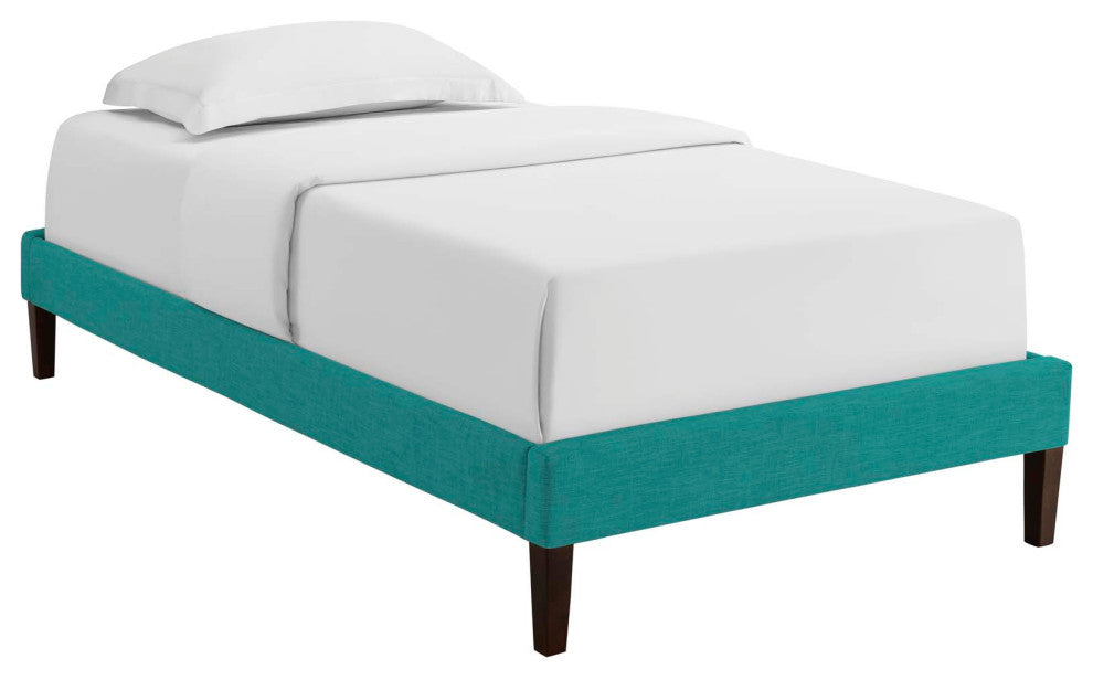 Tessie Twin Fabric Bed Frame with Squared Tapered Legs