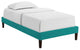 Tessie Twin Fabric Bed Frame with Squared Tapered Legs