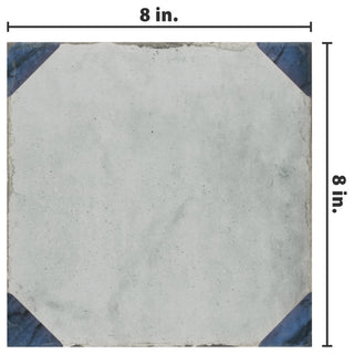 Renaissance Deco Indigo Corner Porcelain Floor and Wall Tile