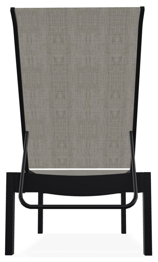 Leeward Sling Stackable Outdoor Chaise Lounge, Smoke/Black