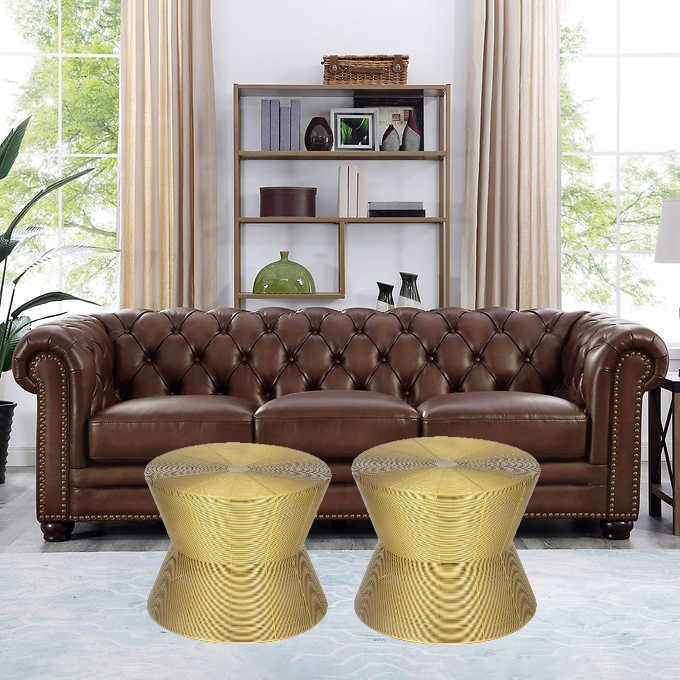 Wire golden Stool Side Table