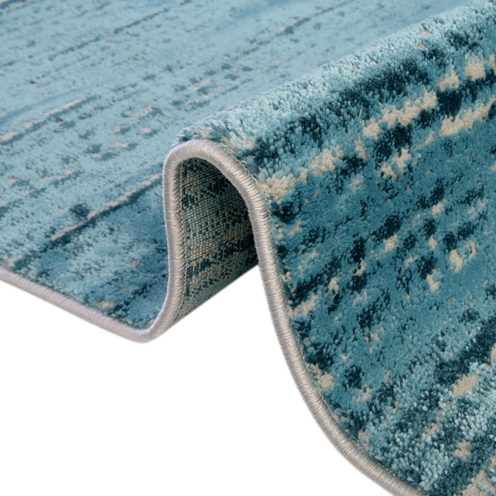 Unique Loom Oasis Calm Area Rug, Blue, 5' 0 X 8' 0 Oval