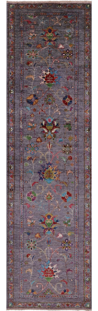2' 7" X 9' 10" Persian Tabriz Hand Knotted Wool Runner Rug Q9647