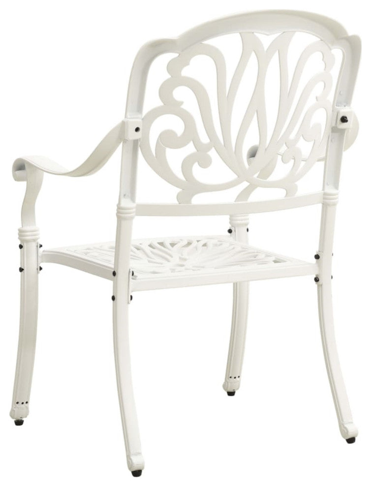 Vidaxl Garden Chairs 2-Piece Set Cast Aluminum White