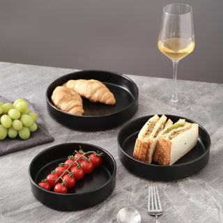 3-Piece Stone Lain Celina Stoneware Service Bowl Set, Black