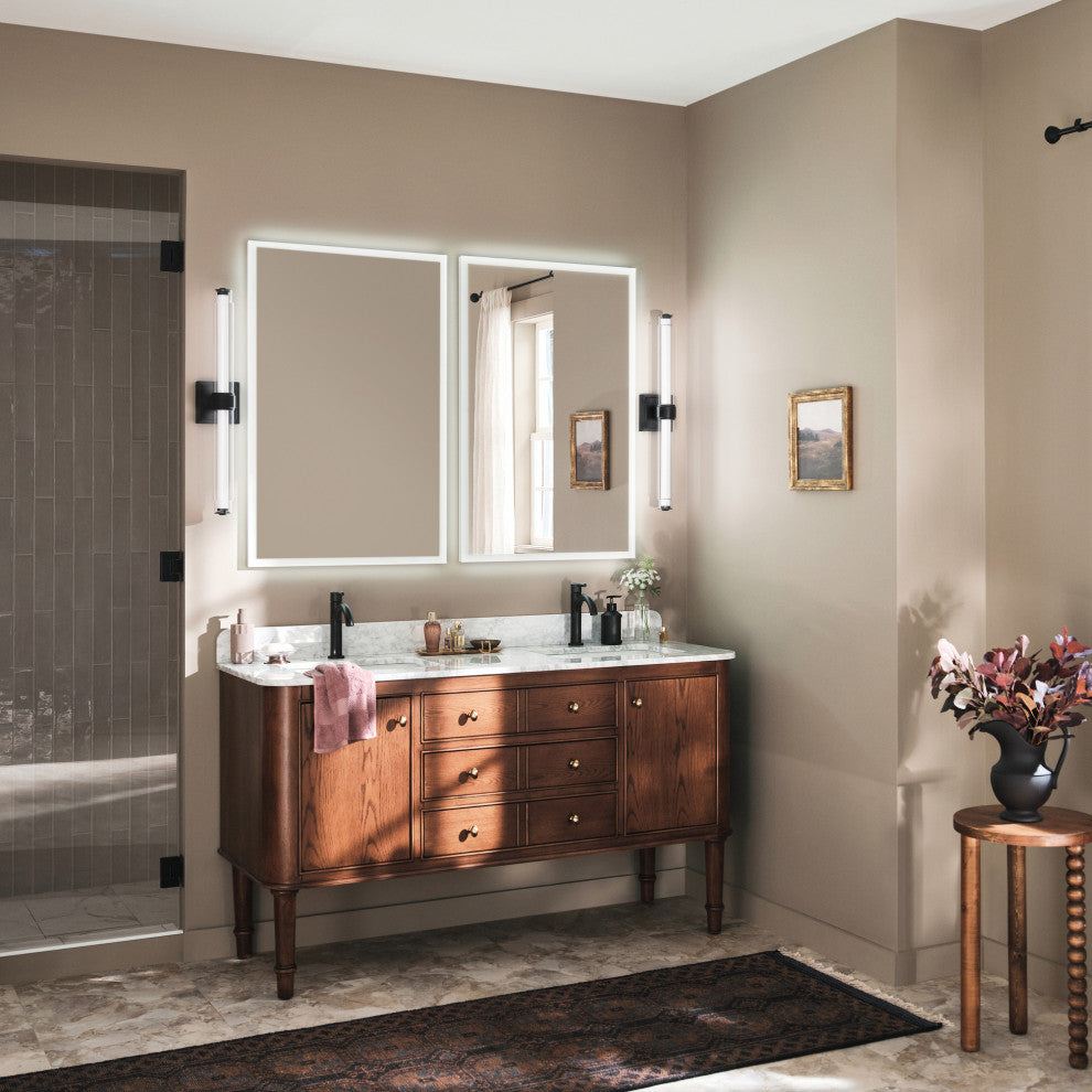 26.5" Linear Bath Bar Medium LED With Clear Glass