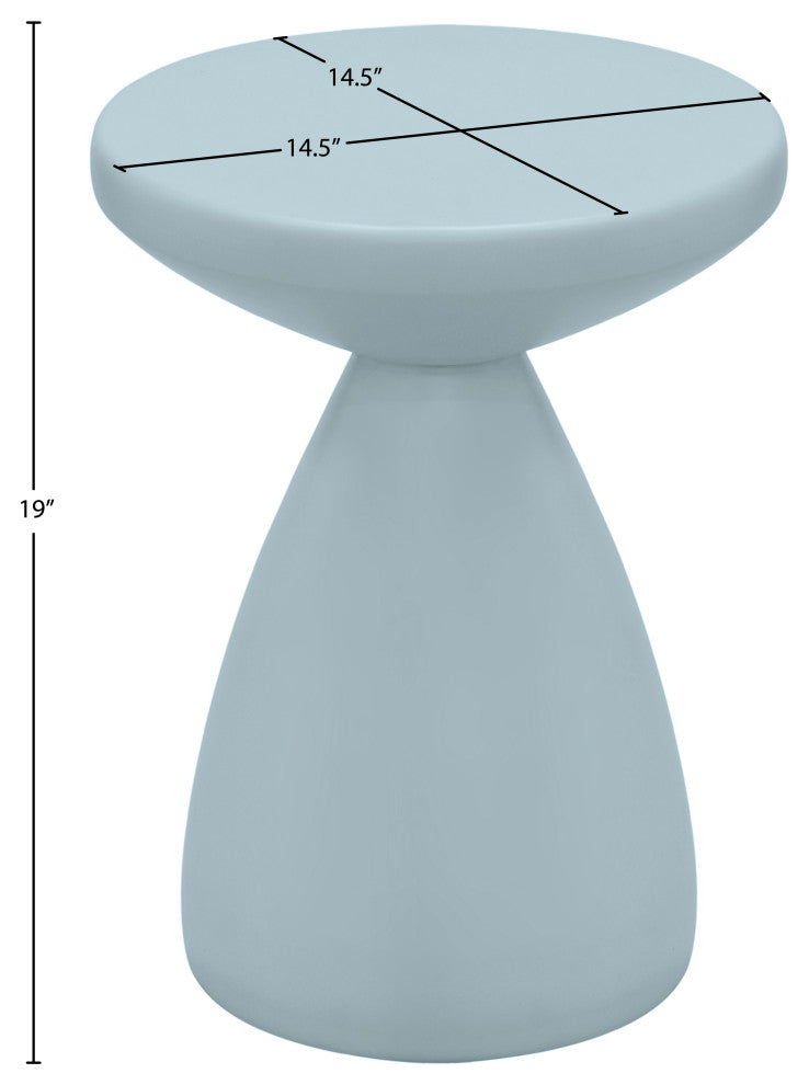 Anika Iron End / Side Table, Light Blue
