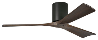Irene-3 52" Hugger Ceiling Fan, Black With Walnut Blades