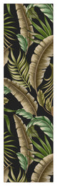 Indoor/Outdoor Tropics TC1 Black Machine Washable 2'3" x 7'6" Runner Rug