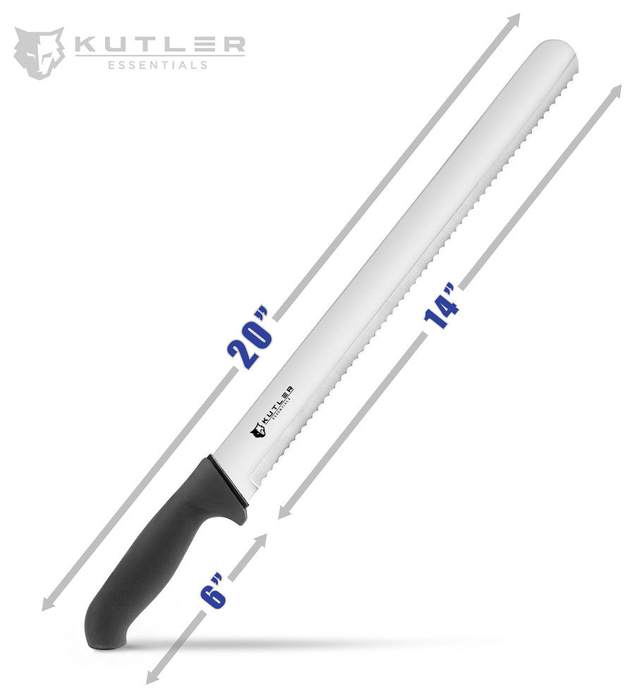 14" Stainless Steel Serrated Cake Slicing Bread Slicer Knife High Carbon Blade