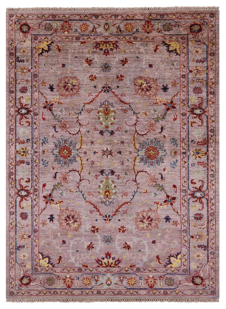 5' 0" X 6' 9" Hand Knotted Persian Tabriz Wool Rug Q8340