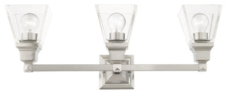 Livex Lighting Mission 3 Light Brushed Nickel Vanity Sconce