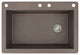 Radius 33" silQ Granite Single Bowl Kitchen Sink with 4 Holes in Espresso