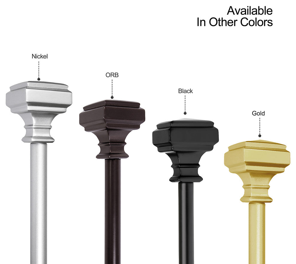 UTOPIA ALLEY 5/8 Inch Curtain Rod - Curtain Rods For Windows 28 to 48 Inch, Nickel