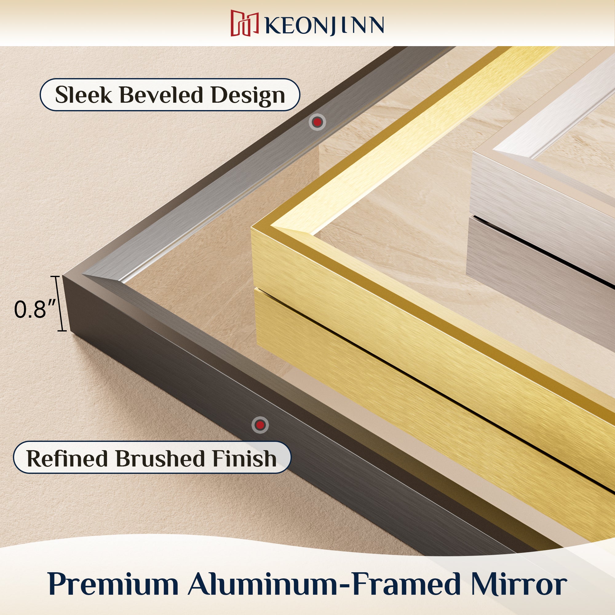 Hollywood Vanity Mirror, Lights,3 Color Lighting Modes, Memory, Gold, 24x32