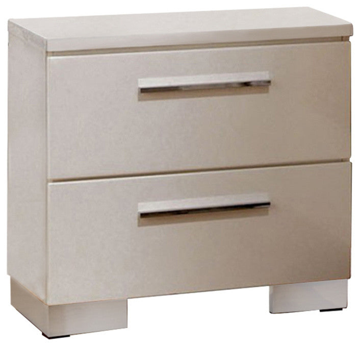 Benzara BM123071 Clementine Contemporary Nightstand, White