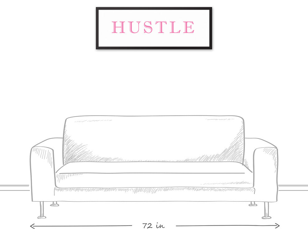 Hustle 12x36 Black Framed Canvas
