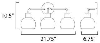 Maxim 11273SW Coraline 3 Light 22"W Bathroom Vanity Light - Black