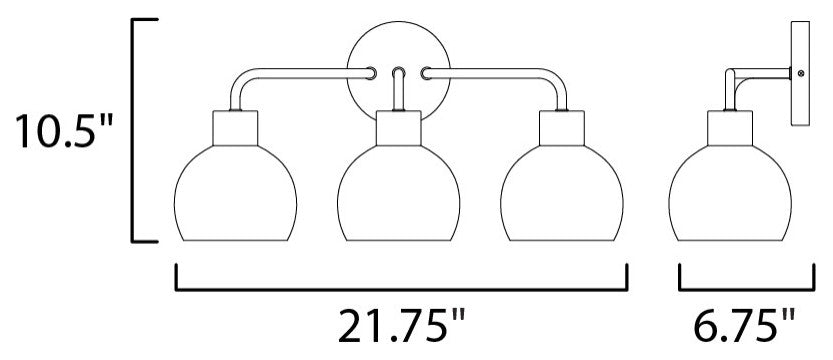 Maxim 11273SW Coraline 3 Light 22"W Bathroom Vanity Light - Black