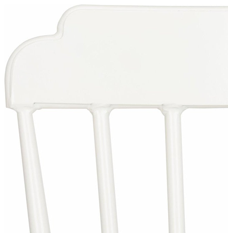 2 Pack Indoor Outdoor Dining Side Chair, Armless Seat & Slat Back, Matte White