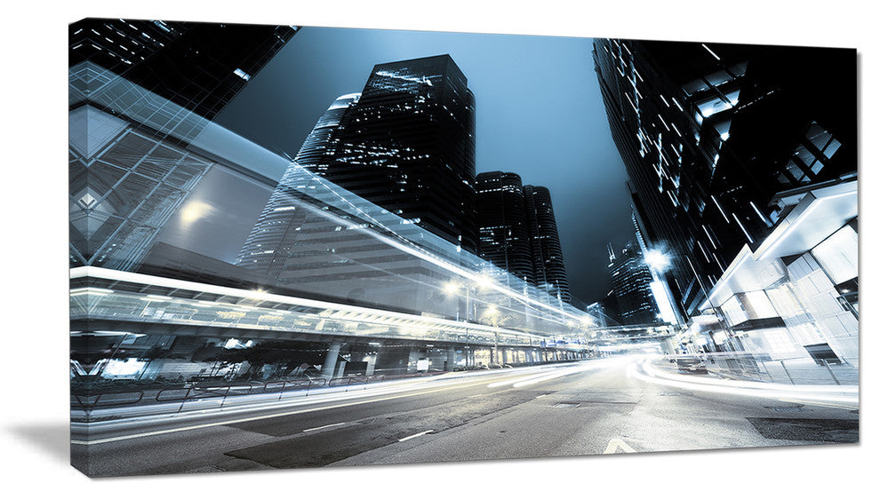 "Night Traffic in Hong Kong" Canvas Print