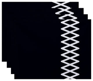 Lace Up Geometric Print Placement, Bewitching, Set of 4
